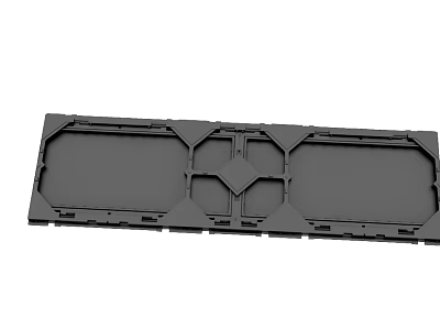 Gray Rectangular Mechanical Panel With Frame Structure And Edge Design Details 3d model