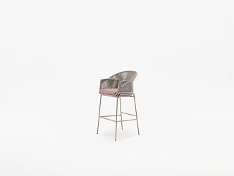 Modern Bar Chair Courtyard Bar Chair Bar Stool Garden Terrace Bar Chair Woven Bar Chair Metal Bar Chair 3d model