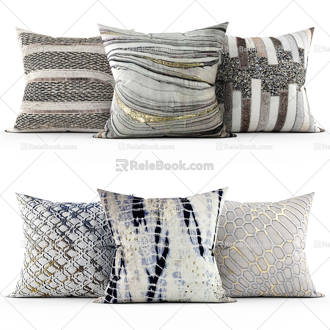 Square Pillow Sofa Pillow Fabric Pillow 3d model