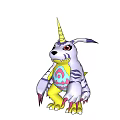 Cute Unicorn Rabbit Stuffed Doll With Blue White Stripes Colorful Belly Pattern And Yellow Paws