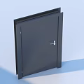 Black Modern Hinged Door With Sleek Design And Metal Lock For Home Interior