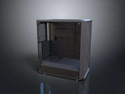 Modern Open Design Computer Case With Internal Structure And Ventilation Holes 3d model