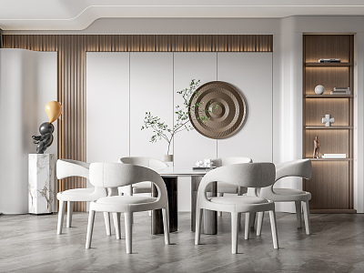 Modern Restaurant Dining Table and Chair Combination model