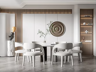 Modern Restaurant Dining Table and Chair Combination 3d model