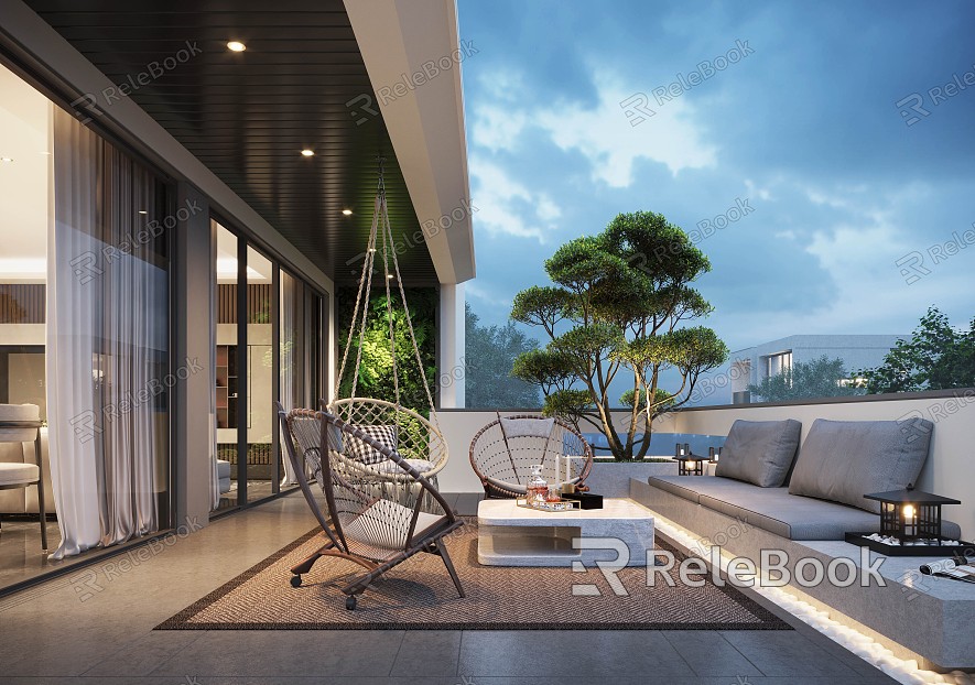 Modern Balcony Leisure Terrace model