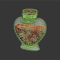 Amorentia Labeled Medical Glass Container Heart Shaped With Red Cap And Pink Powder