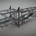 Heavy Duty Car Hauler Utility Vehicle With Multi Level Ramp And Metal Frame Structure