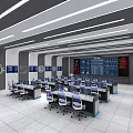 Modern Control Room With Multiple Monitoring Screens Control Desks Office Chairs And Data Displays