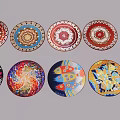 Colorful Decorative Wall Hanging Plates with Diverse Intricate Patterns for Home Decor