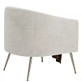 Gray Accent Chair with Navy Pillow Gray Throw Blanket and Metal Legs Three Colors Options