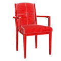 Modern Light Wood Dining Chair With Upholstered Seat Backrest Armrests And Stitching Details
