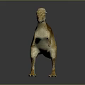 Realistic 3D Rendered Dinosaur Model Featuring Dome Shaped Head Brownish Yellow Skin And White Spots