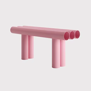 Modern Bench Public Bench Cute Stool Pink Bench 3d model