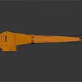 Orange Industrial Crane With Base Mount And Heavy Duty Construction Features 3d model