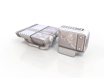Industrial Metal Mechanical Components With Textured Surface And Bolted Panels 3d model