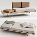 Modern Fabric Sofa Set With Wooden Frame And Colored Cushions 3d model