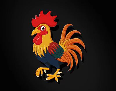 Carto Chicken Silhouette Decoration 3d model