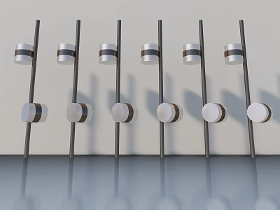 Multiple Modern Hinged Doors With Sleek Metal Handles And White Panels 3d model