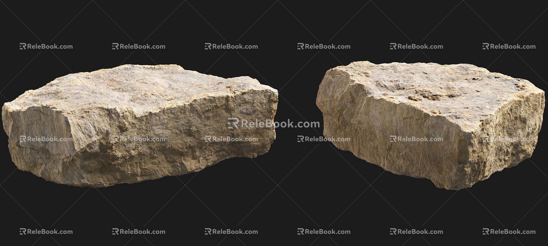 Modern Stone Meadow Stone Ornamental Stone Yellowstone 3d model