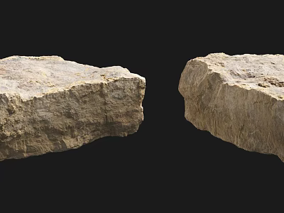 Rough Natural Stone Blocks With Wood Accents For Decorative Interior Use 3d model