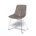 Modern Gray Leisure Chair With Sleek Leather Upholstery And Chrome Metal Frame