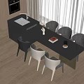 Modern Dining Table And Chairs Set With Gray Tabletop And Sleek Seats In Bright Sunlit Space