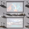 Advanced Projection Monitoring System With Projector Mounts Screens And Surveillance Setup