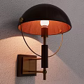 Modern Wall Lamp Design With Wooden Shade And Metal Frame Accents