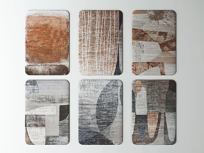 Stylish Square Rugs With Abstract Patterns And Modern Geometric Textures 3d model