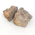 Natural Stone Blocks With Rough Surface Texture And Brown Gray Natural Color