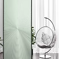 Colored Glass Room Dividers With Textured Patterns And Plants In Modern Interior
