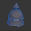 Terracotta Dome Shaped Sculpture Featuring Layered Structure Conical Top And Textured Surface 3d model