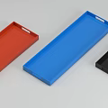 Rectangular Decorative Tray Set with Red Blue Black Pieces for Home Ornament 3d model