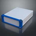 White Storage Box with Blue Border for Daily Necessities Organization at Home 3d model