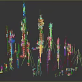 Commercial Communication Equipment Featuring Multiple Metal Towers And Signal Antennas