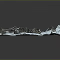 Snow Covered Rocky Mountain Terrain with Detailed Peaks and Textured 3D Landscape Model