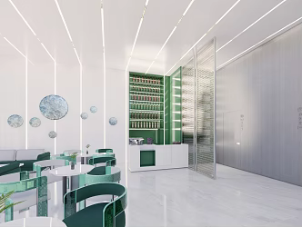Modern Tea Room Sales Department Tea Area 3d model