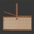 Wicker Storage Basket With Lid And Handle Handwoven Natural Fibers Practical Home Organizer