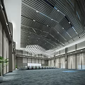 Modern Monitoring Room Interior Design With Large Display Screen Conference Tables And Chairs