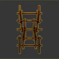 Wooden Structure Featuring Multiple Crossed Beams And Sturdy Decorative Support Posts 3d model