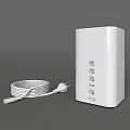 White Smart Machine with Multiple Ports and Coiled Cable with Plug 3d model
