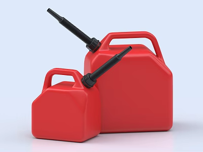 Red Ceramic Oil Containers With Black Nozzles And Handles Design 3d model