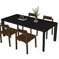 Modern Dining Table and Chair Combination Dining Table Dining Chair Single Chair 3d model