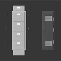 Modern Filing Cabinets With Multiple Drawers And Door Storage In White And Black