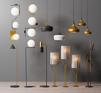 Modern lamp combination 3d model