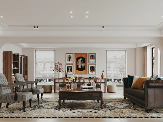 American Living Room 3d model