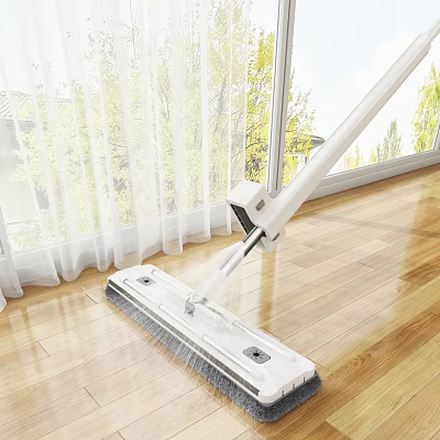Efficient Home Cleaning Mop For Wooden Floor Surface With Long Handle 3d model