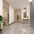 Other Bathroom Space With Metal Lockers Numbered A01 A40 And Polished Marble Floor