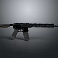 Modern Tactical Rifle with Black Silver Finish Long Barrel Magazine and Rail System