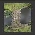 Detailed Landscape Terrain Model With Lush Grass Rocky Path And Pond